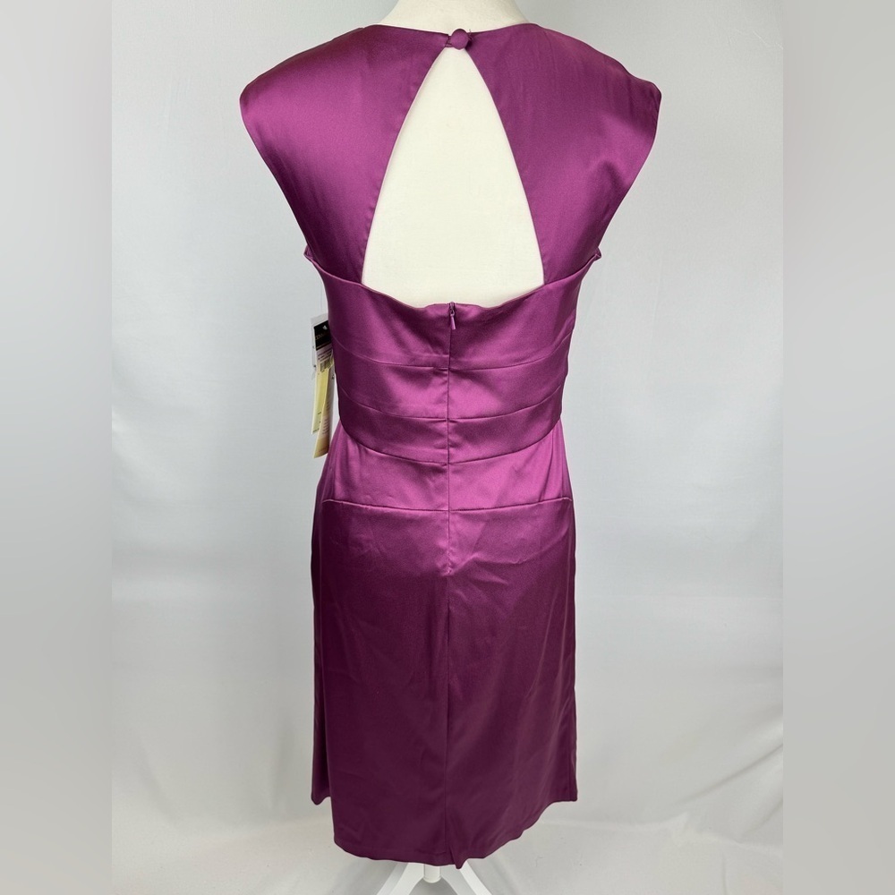 NWT Donna Ricco Purple Sheath Dress Cocktail Dress Square Neck Open Back Size 8 - Picture 5 of 11